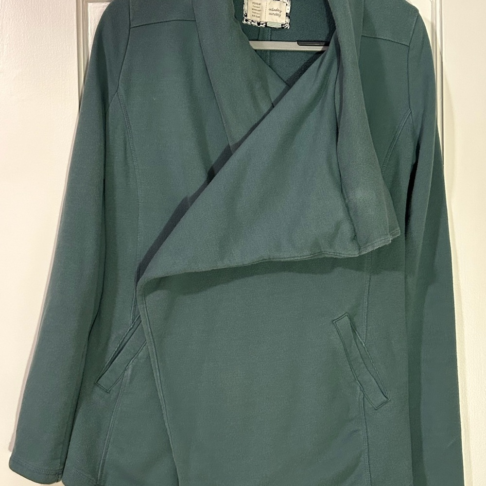 Anthropologie Saturday Sunday Brand Teal Open Front Jacket